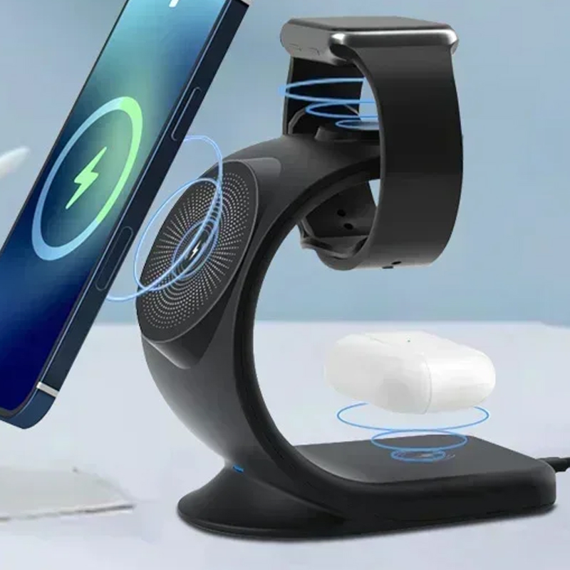 Watch Charger Cable - Manyetik Kablosuz Şarj Cihazı 3'ü 1