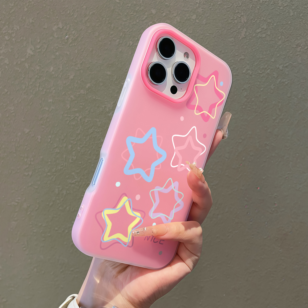 Samsung Galaxy A55 - Kawaii Çizgili Yıldız Jöle Telefon Kılıfı