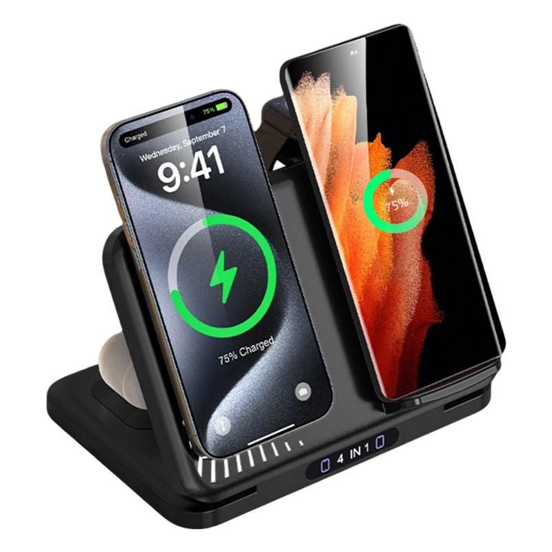 Watch Charger Cable - 4'ü 1 Arada Çift Telefon Kablosuz