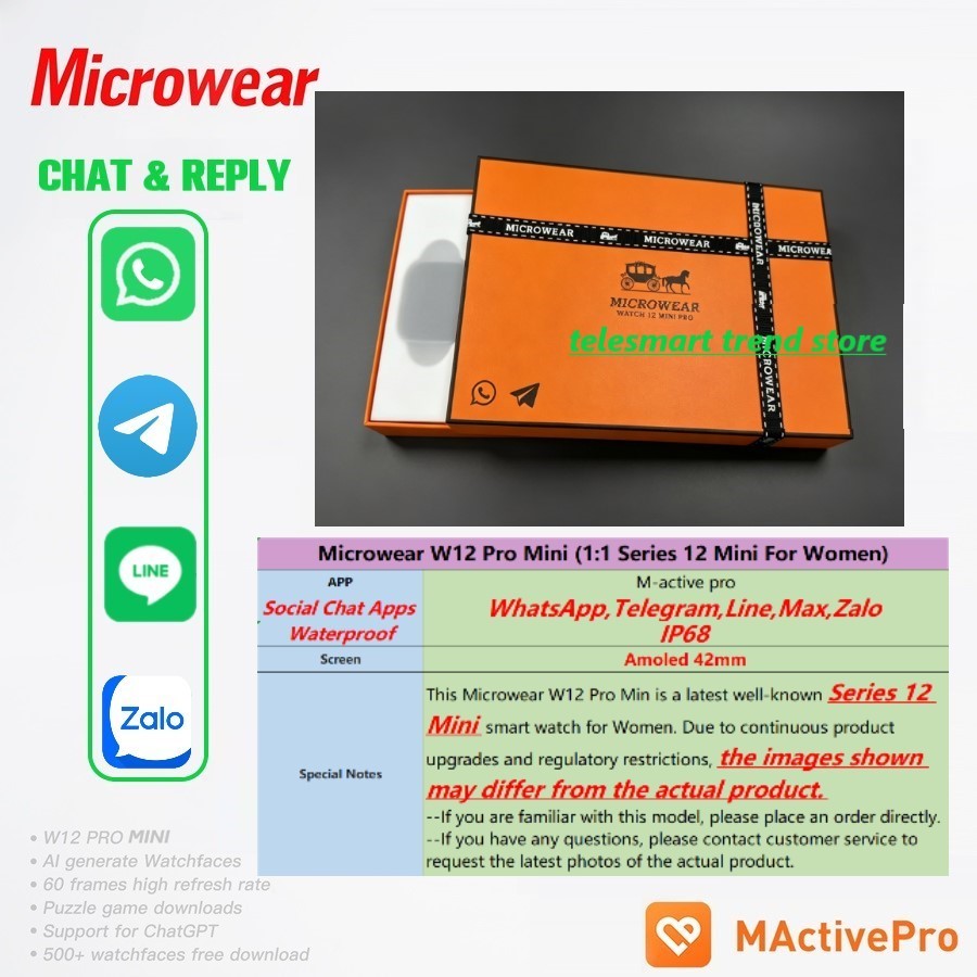 Microwear W12 Mini Pro Akıllı  - Smartwatch M Active incelemesi ve fiyatı